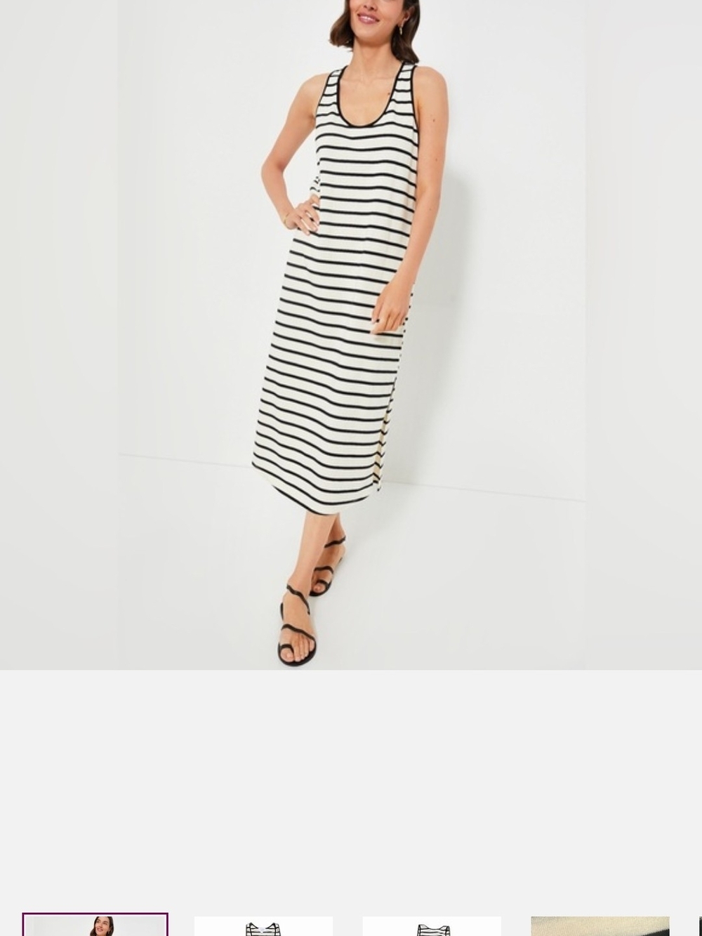 Tuckernuck Pomander Place GIO Black & White Striped Tank Midi Dress